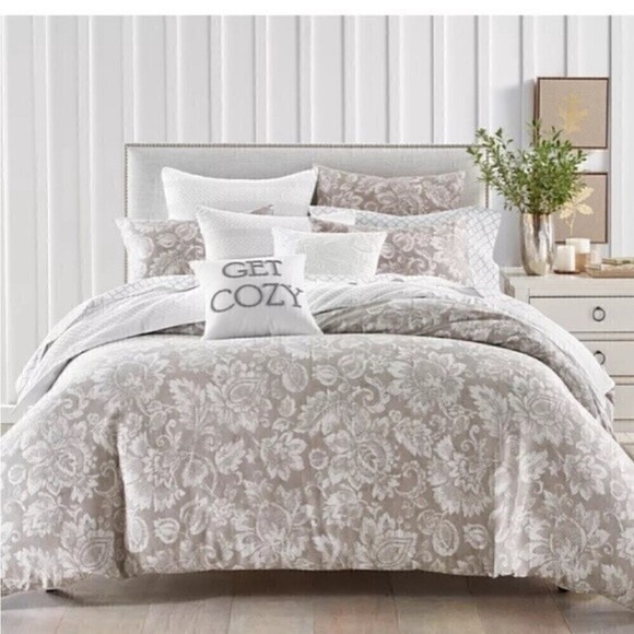 New CHARTER CLUB DAMASK Jacobean 300-Thread Count Duvet Sets twin XL Bed… - Picture 1 of 5